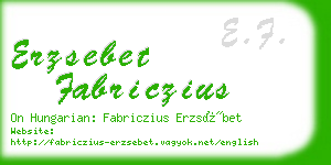 erzsebet fabriczius business card